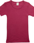Hocosa wool-silk kids t-shirt in ruby