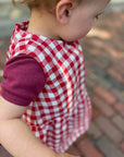 Lifestyle photo of toddler in linenfox sleeveless linen dress