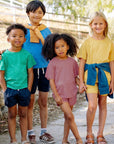 Group shot of kids in Jackalo Ollie Shorts