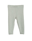 Serendipity organic cotton jade striped baby leggings