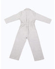 Back of Jackalo Mac coveralls in pin stripe