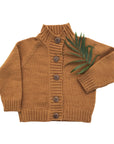 Nooks merino wool cardigan in Golden Spruce