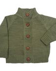 Nooks merino wool cardigan in Coastal Forest green