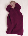 Long sleeve fleece sleep sack in berry
