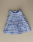 Sleeveless linen dress in blue gingham
