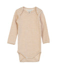 Serendipity organic cotton long sleeved desert stripe body suit