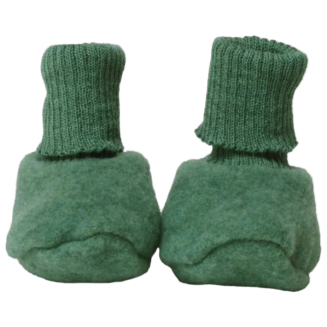 Reiff wool fleece booties in sage