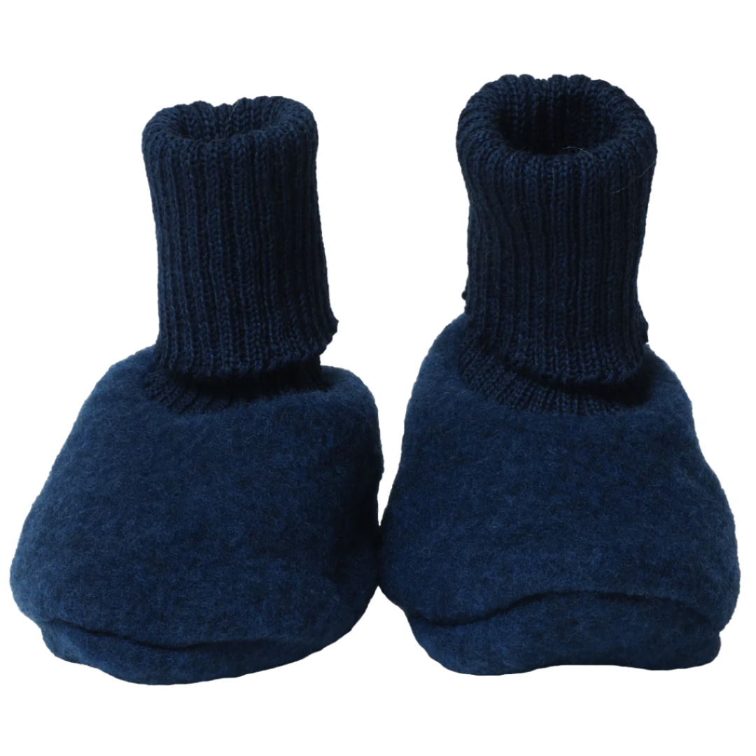 Reiff wool fleece booties in navy