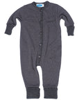 wool knit overall by Reiff in charcoal