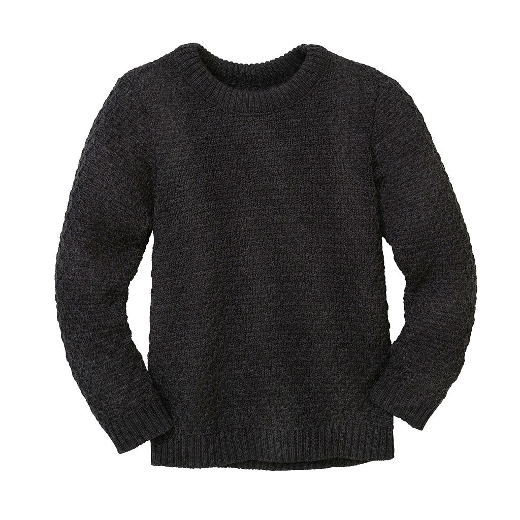 Disana Aran wool sweater in charcoal