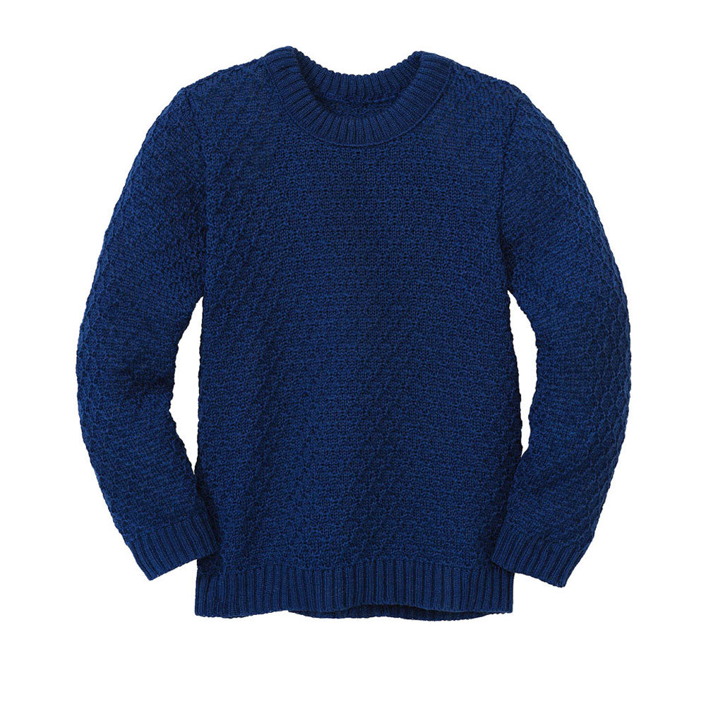 Disana Aran wool sweater in navy