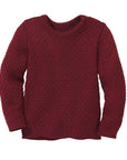 Disana Aran wool sweater in cassis