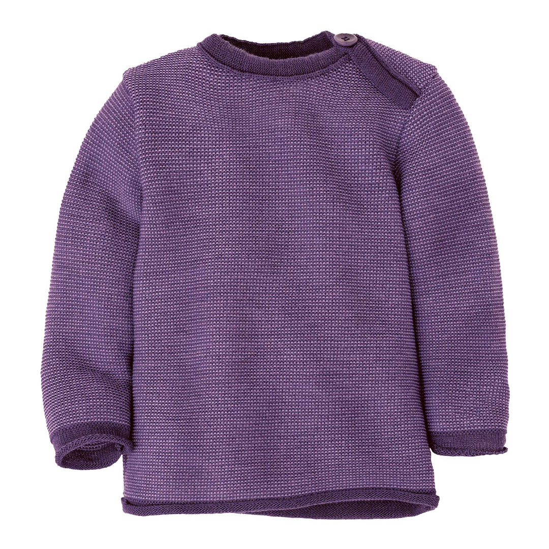 Disana wool melange sweater in aubergine-lilac.