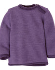 Disana wool melange sweater in aubergine-lilac.