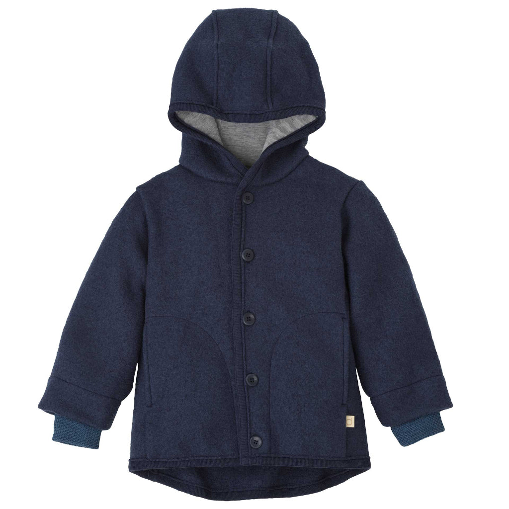 Disana boiled wool jacket in indigo