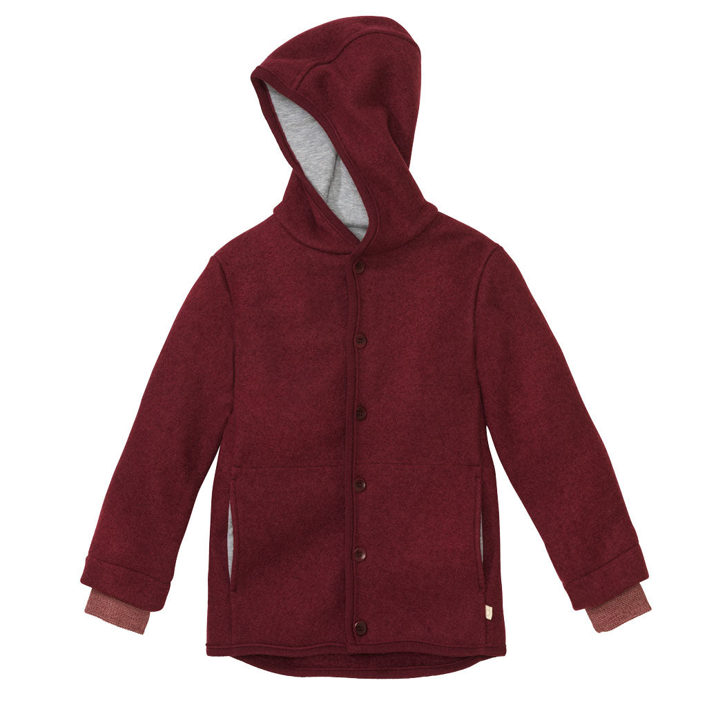 Disana boiled wool jacket in cassis