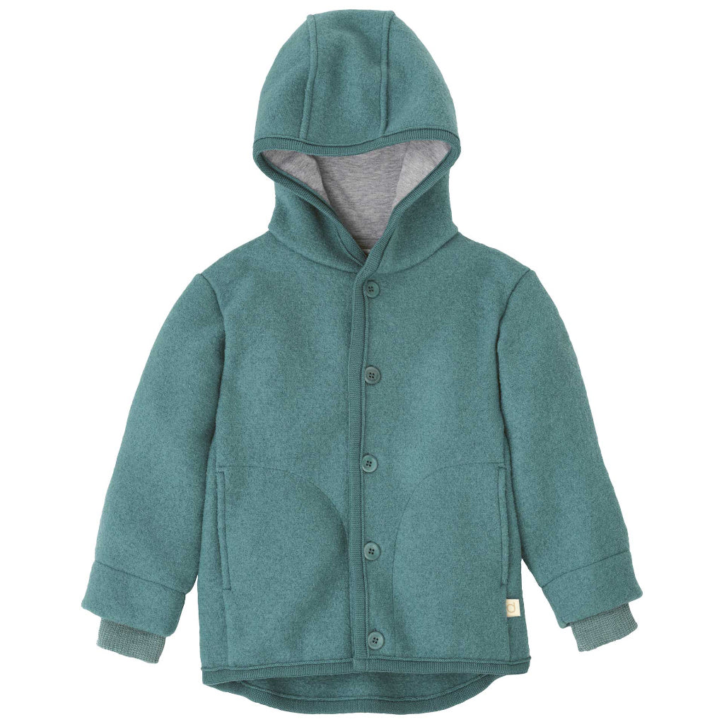 Disana boiled wool jacket in eucalyptus 