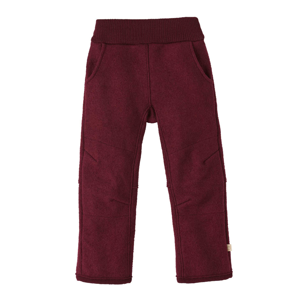 Disana boiled wool trousers in cassis