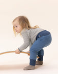 Lifestyle photo of Disana boiled wool bloomers in dove blue