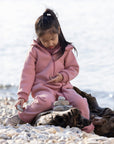 Boiled wool zip-up overall
