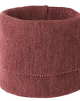 single size Disana 100% merino wool melange neck warmer in cassis-soft pink