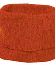 single size Disana 100% merino wool melange neck warmer in orange cassis