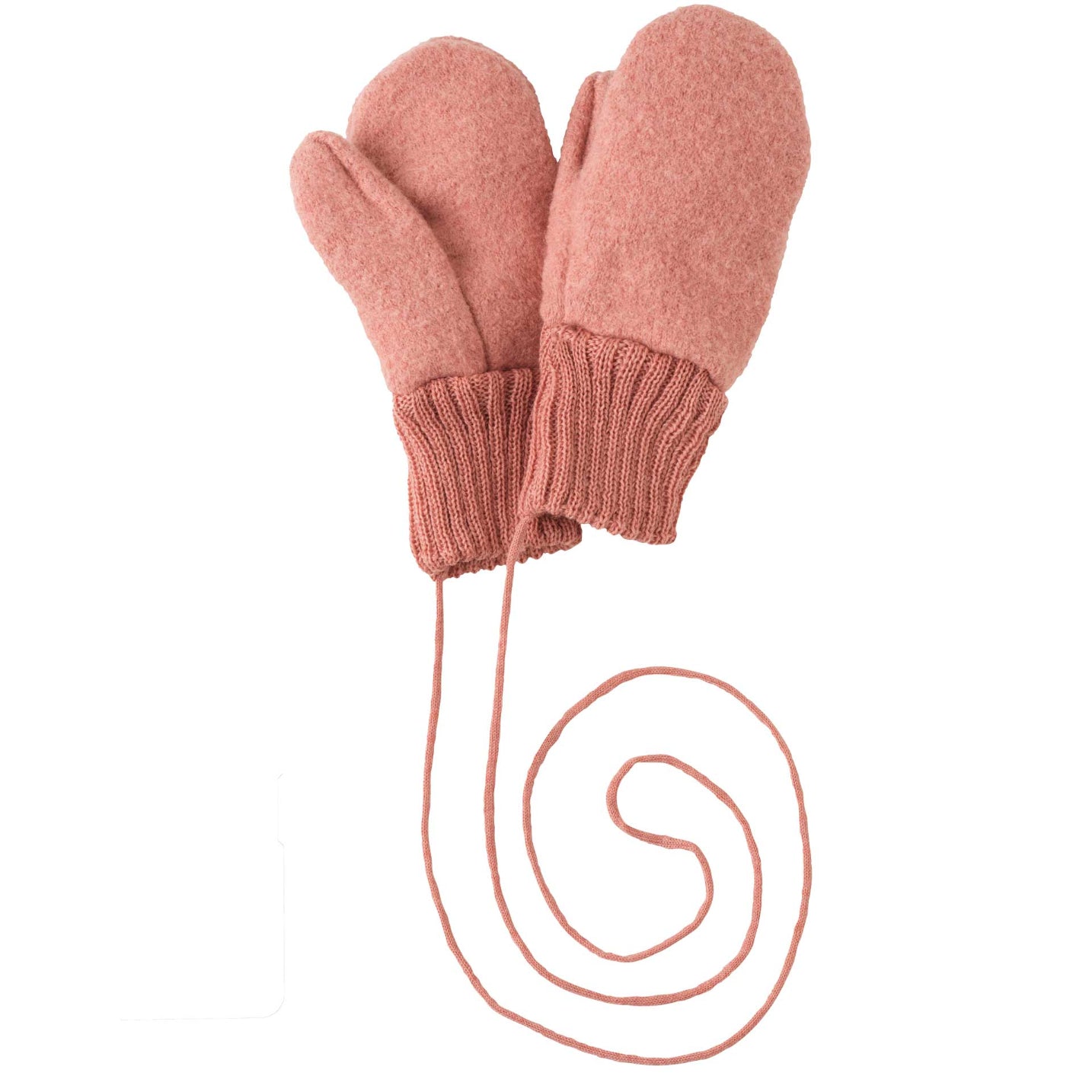 Disana boiled organic merino wool mittens in soft pink