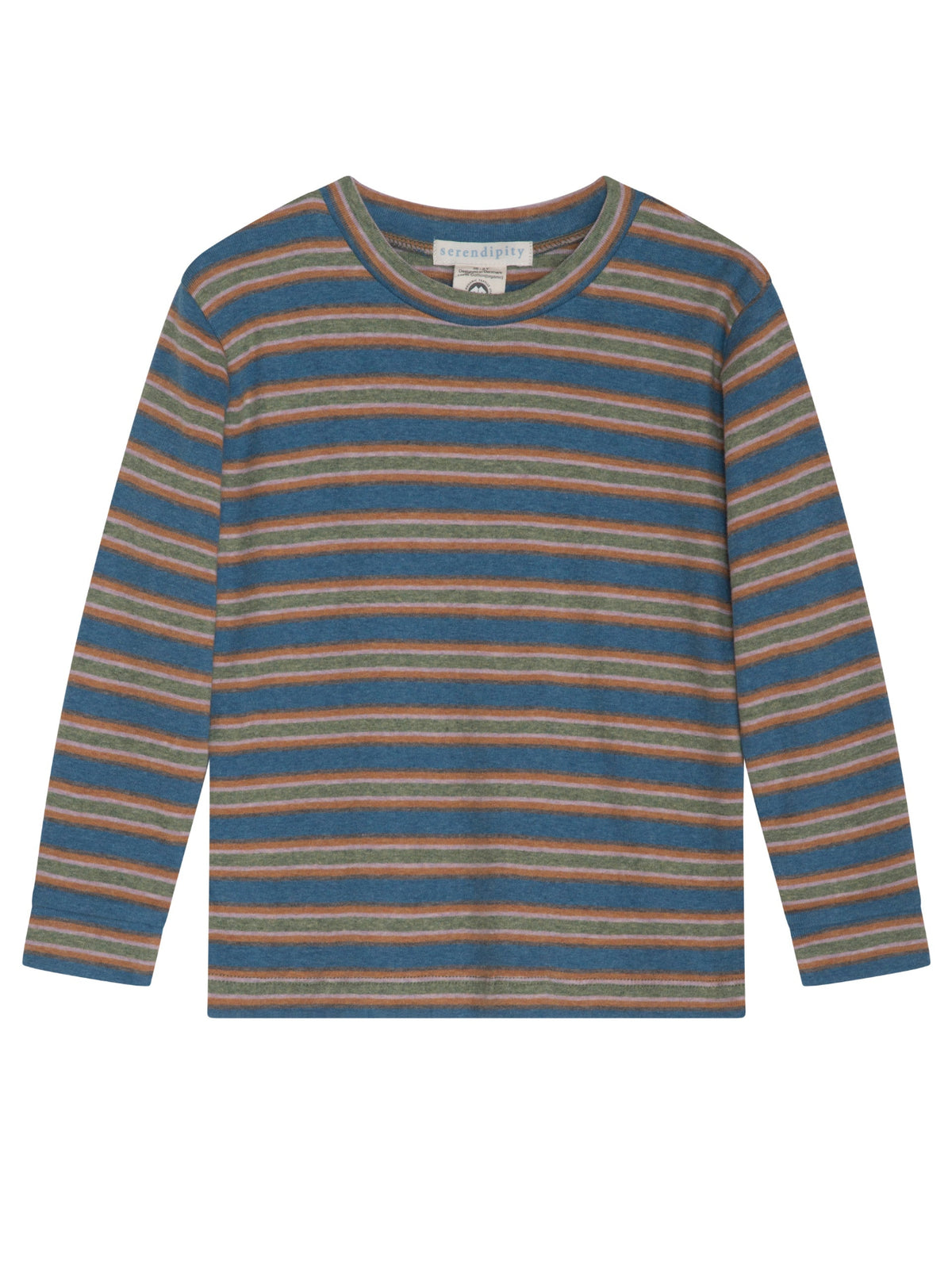 Serendipity river stripe cotton long sleeve shirt