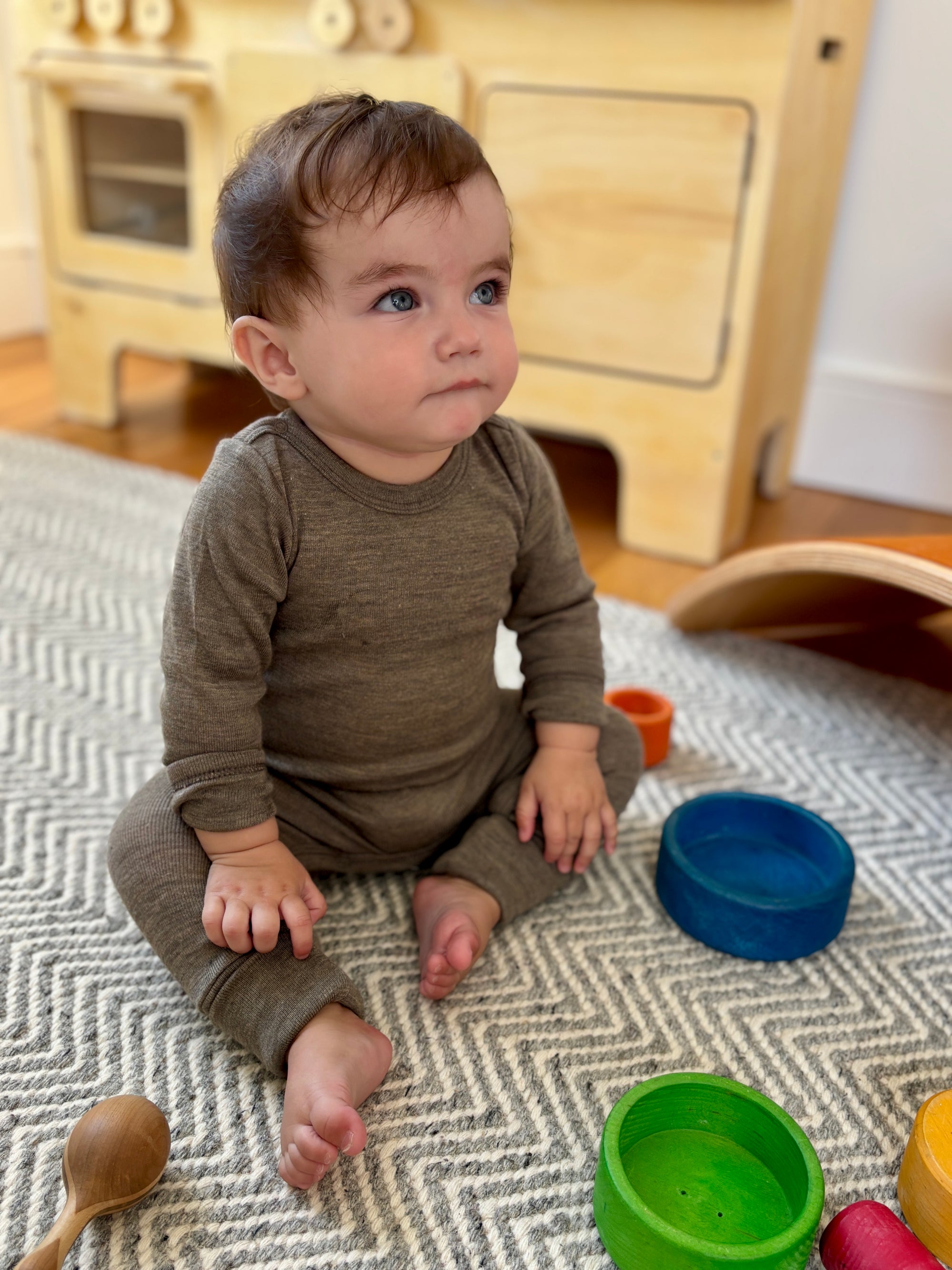 Wool/silk sleep overall