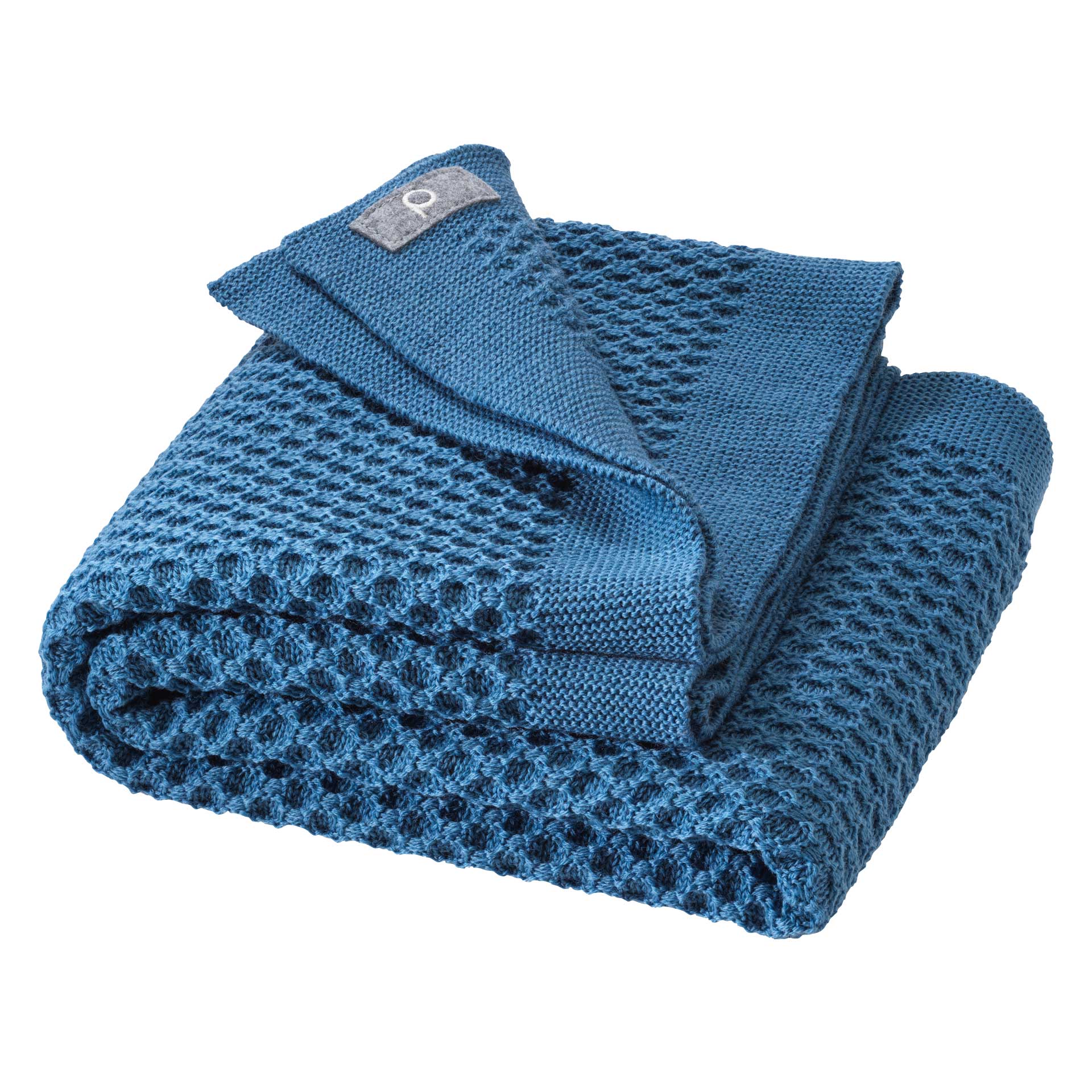 Disana organic merino wool honeycomb blanket in dove blue