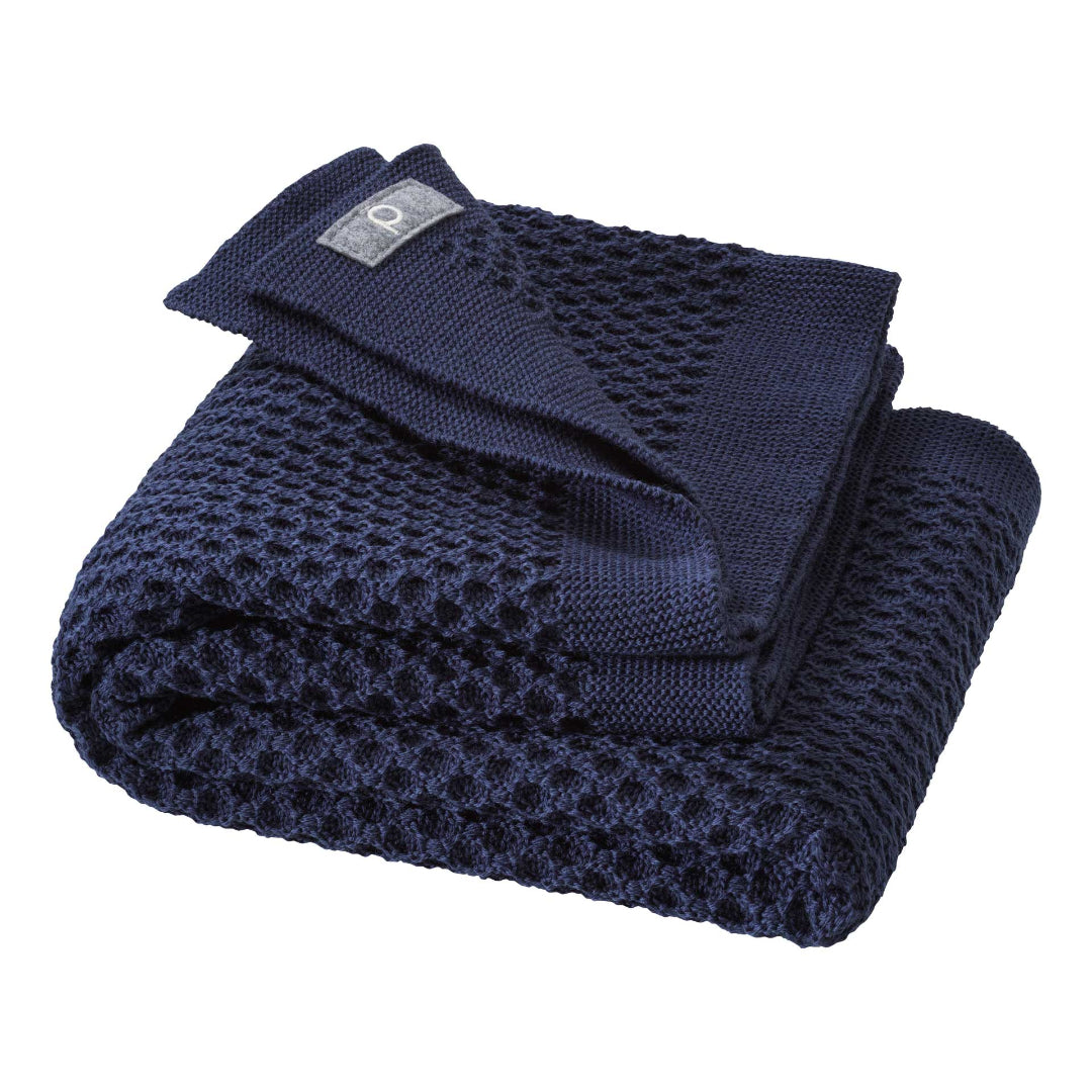 Disana organic merino wool honeycomb blanket in indigo