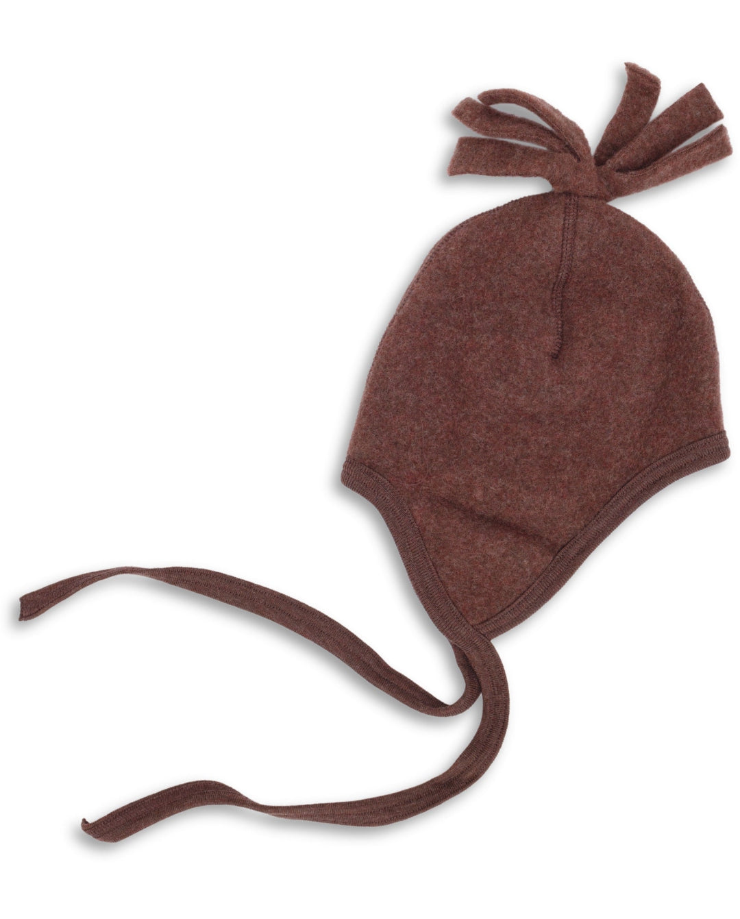 Engel wool fleece hat with tassel in cinnamon melange