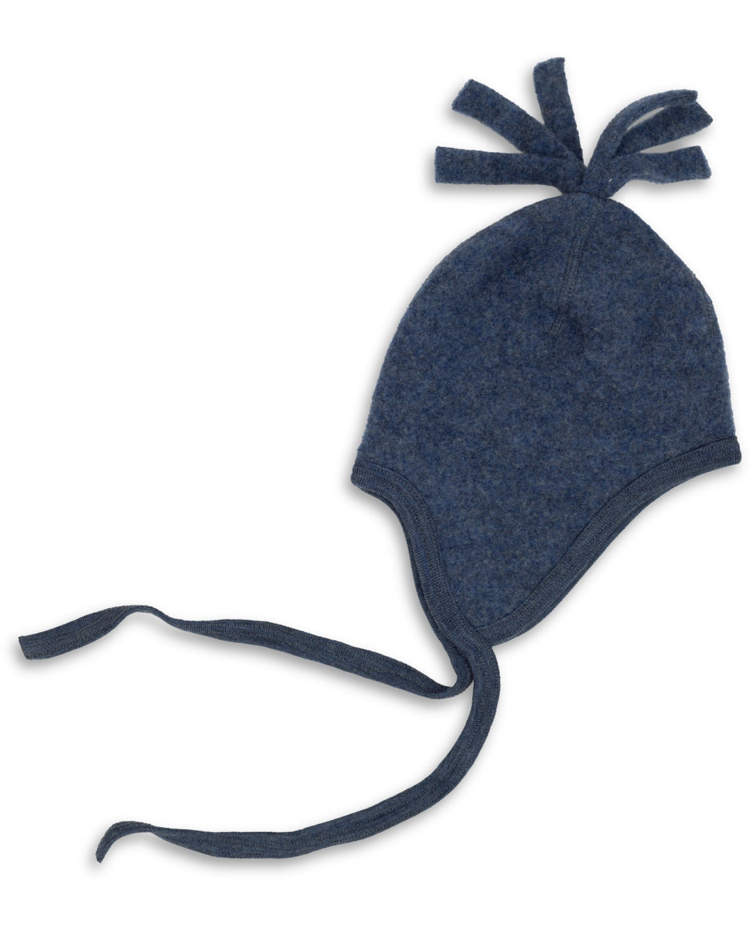 Engel wool fleece hat with tassel in blue melange