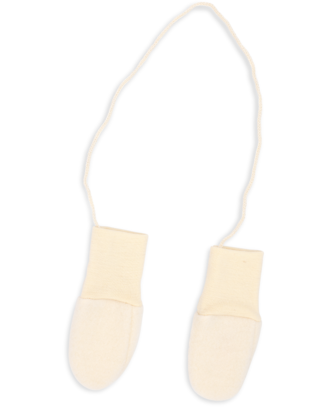 Engel wool fleece baby mittens in natural