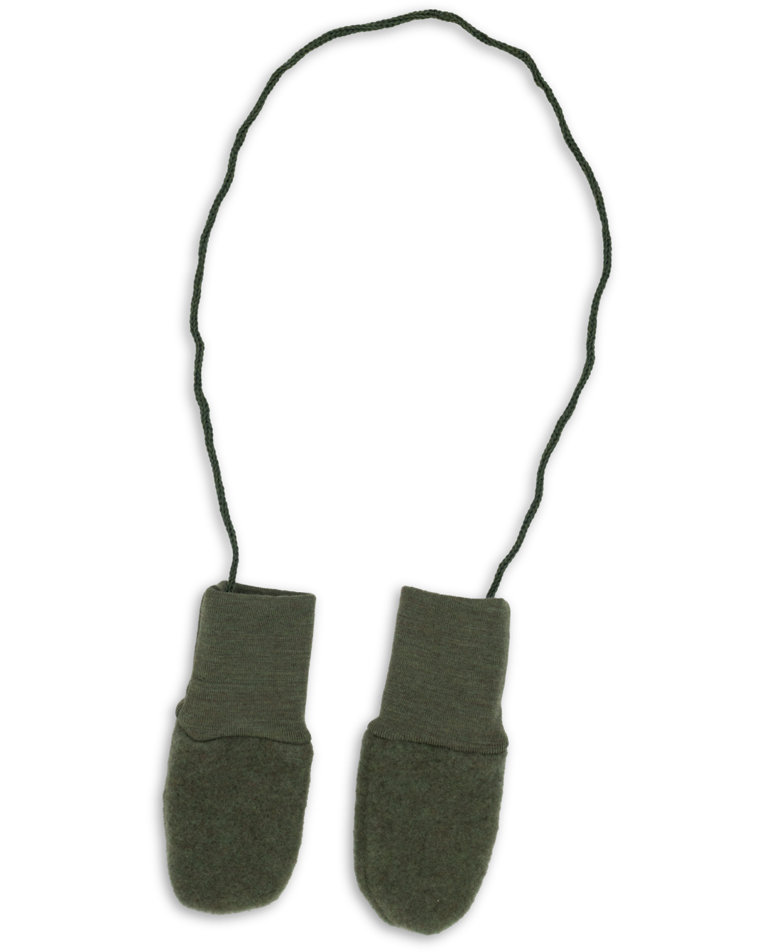 Engel wool fleece baby mittens in reed melange