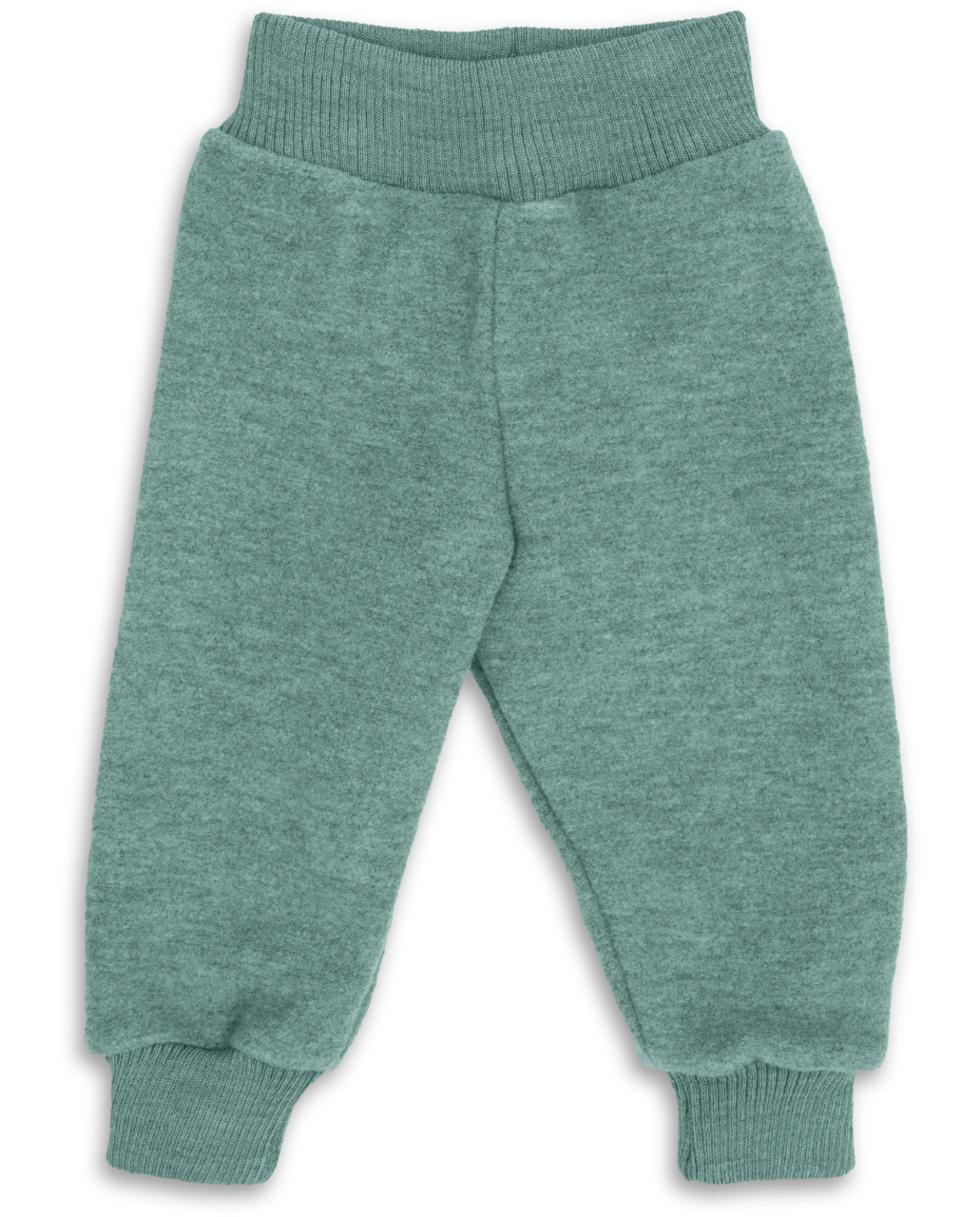 Engel boiled wool pants in jade melange