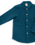 Engel organic boiled wool shirt jacket in pacific