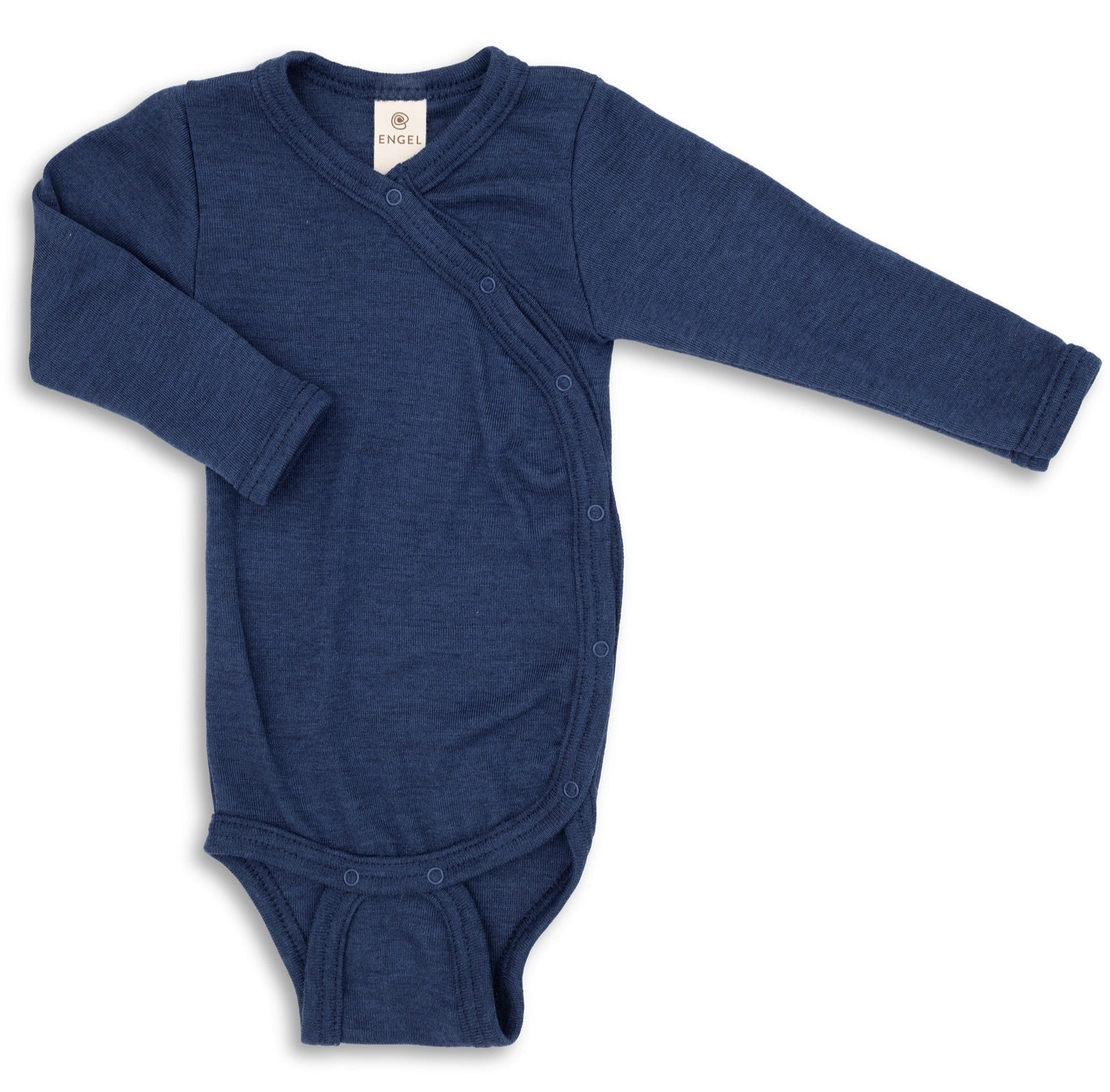 Engel wool silk kimono bodysuit in navy