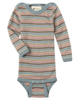 Long sleeve wool/silk retro stripe bodysuit