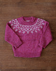Bigelow Lane Lark Fair Isle Wool Alpaca Sweater in Peony