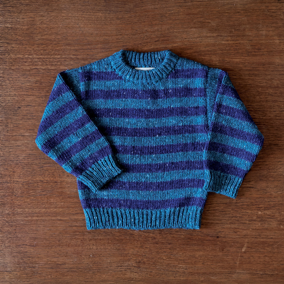 Bigelow Lane Pip stripe Wool Alpaca Sweater in Midnight-Lagoon