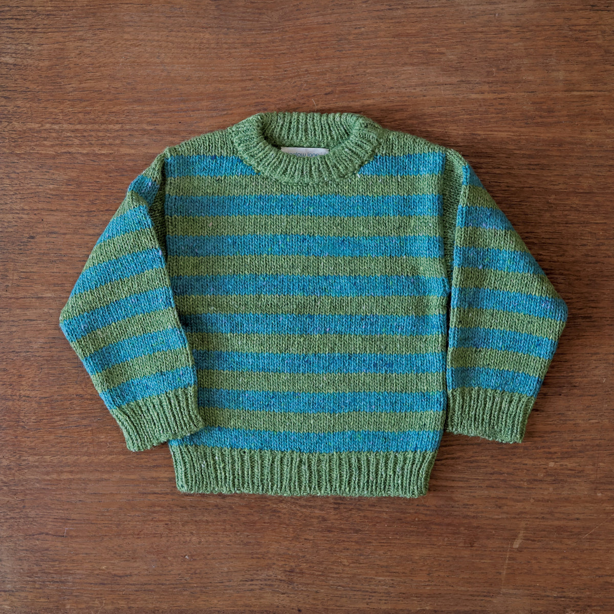 Bigelow Lane Pip stripe Wool Alpaca Sweater in Moss Peacock