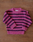 Bigelow Lane Pip stripe Wool Alpaca Sweater in Plum peony