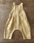 100% Linen Romper in yellow sunshine