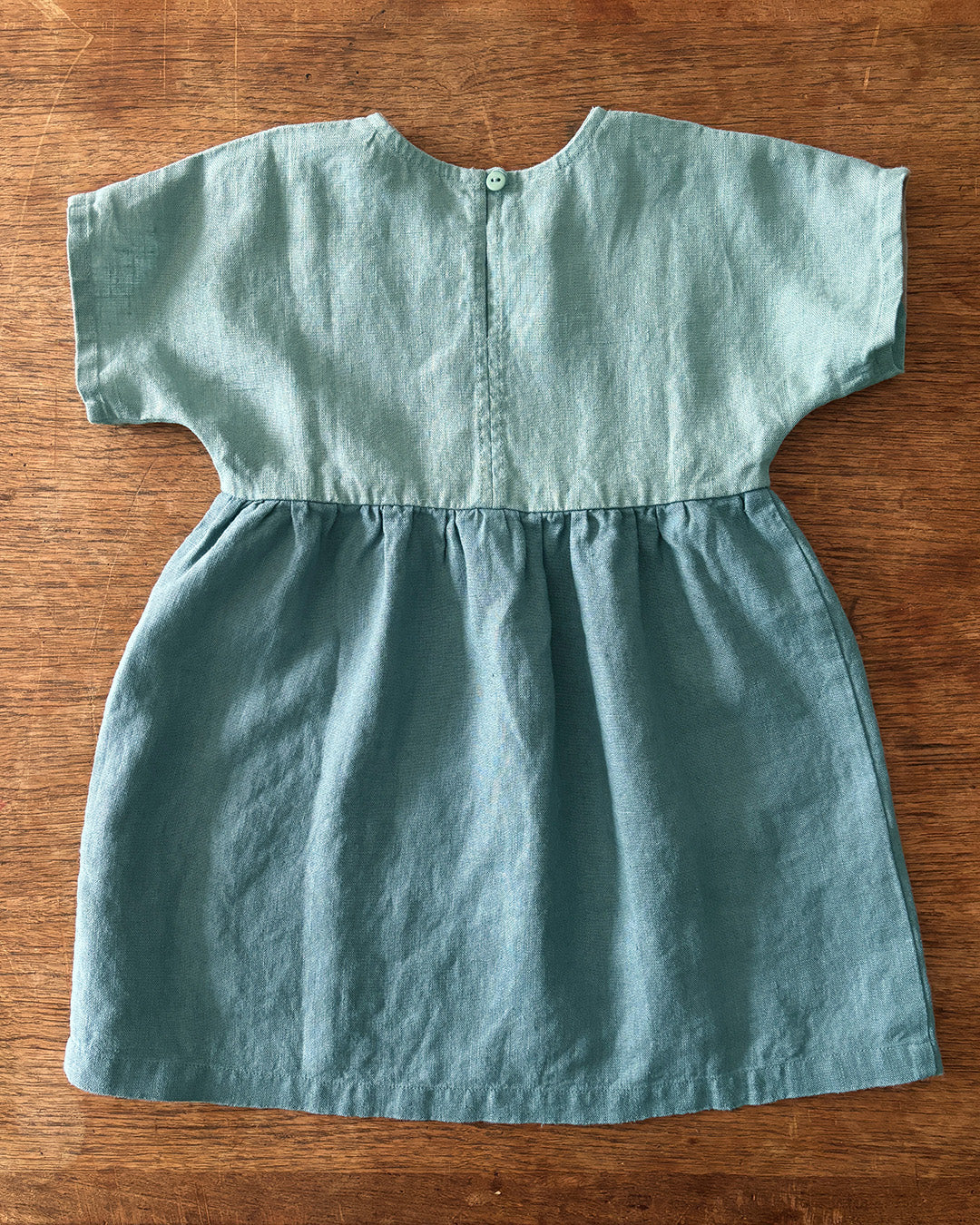 Linen Summer Dress 2-3 Years / Aqua/Mist Linen Summer Dress 2-3 Years / Aqua/Mist
