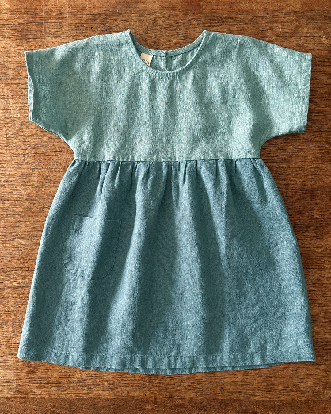 Linen Summer Dress 2-3 years / Aqua/mist Linen Summer Dress 2-3 years / Aqua/mist