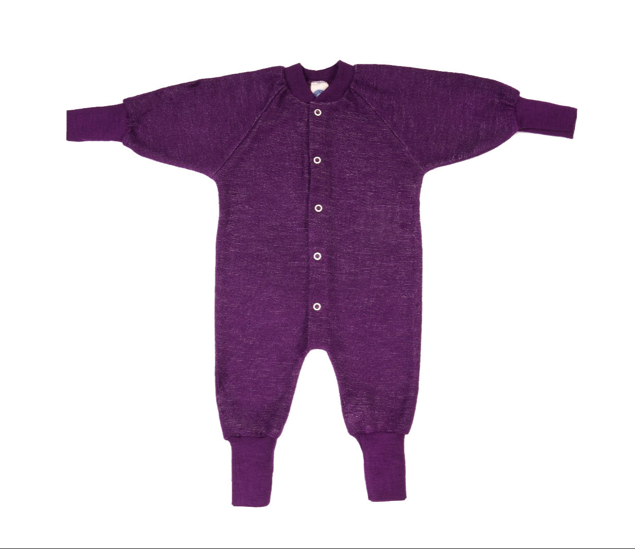 Cosilana wool terry footless pajamas in plum