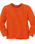 Disana Aran wool sweater in orange