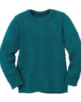 Disana Aran wool sweater in pacific