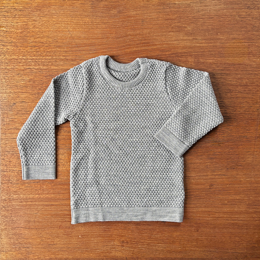 Disana wool honeycomb sweater in gray